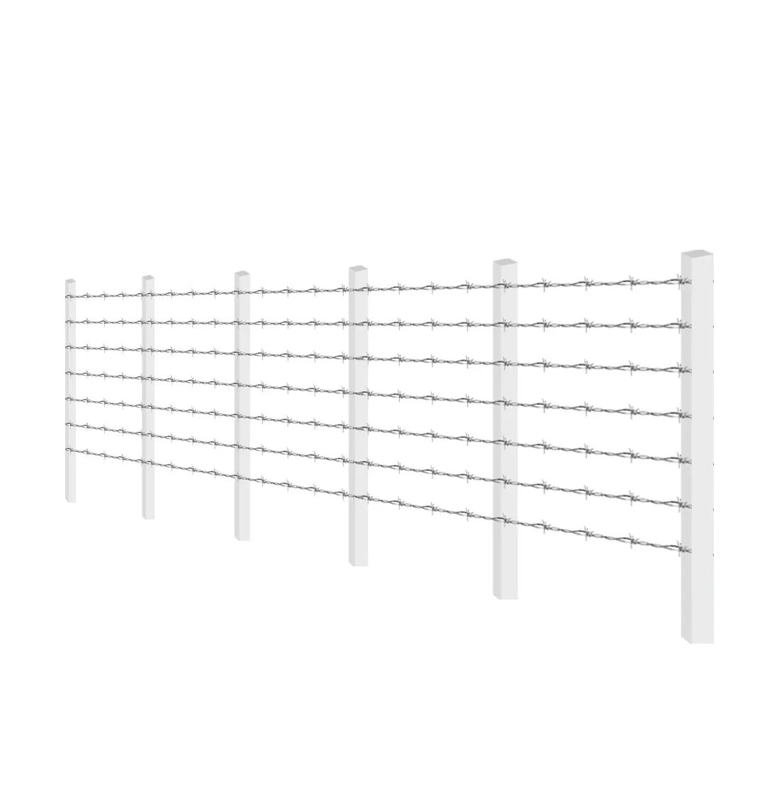 ชุดล้อมเสารั้วลวดหนาม 7 ชั้น